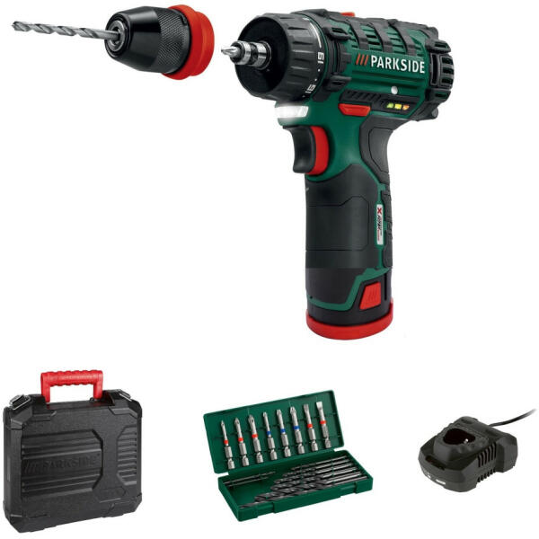 PARKSIDE PBSA 12 E4 Cordless Drill Driver-With Battery- With Charger