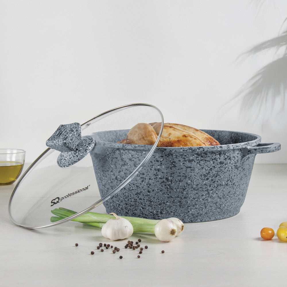 nessa 3pc diecast non-stick stockpot with granite effect