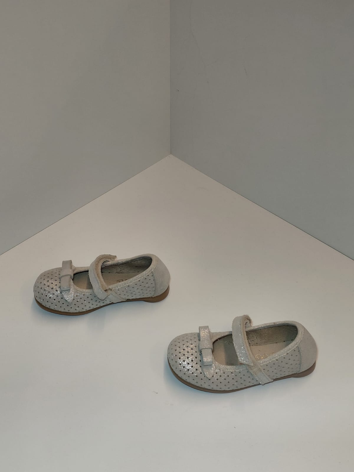 Girls Perforated Mary Jane Flats with Bow
