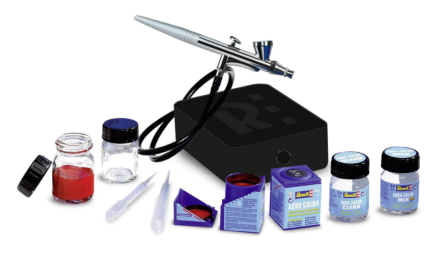 REVELL Airbrush Starter Set – Airbrush Basic Set with Compressor