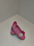 Girls Pink Canvas Flats with Floral Detail