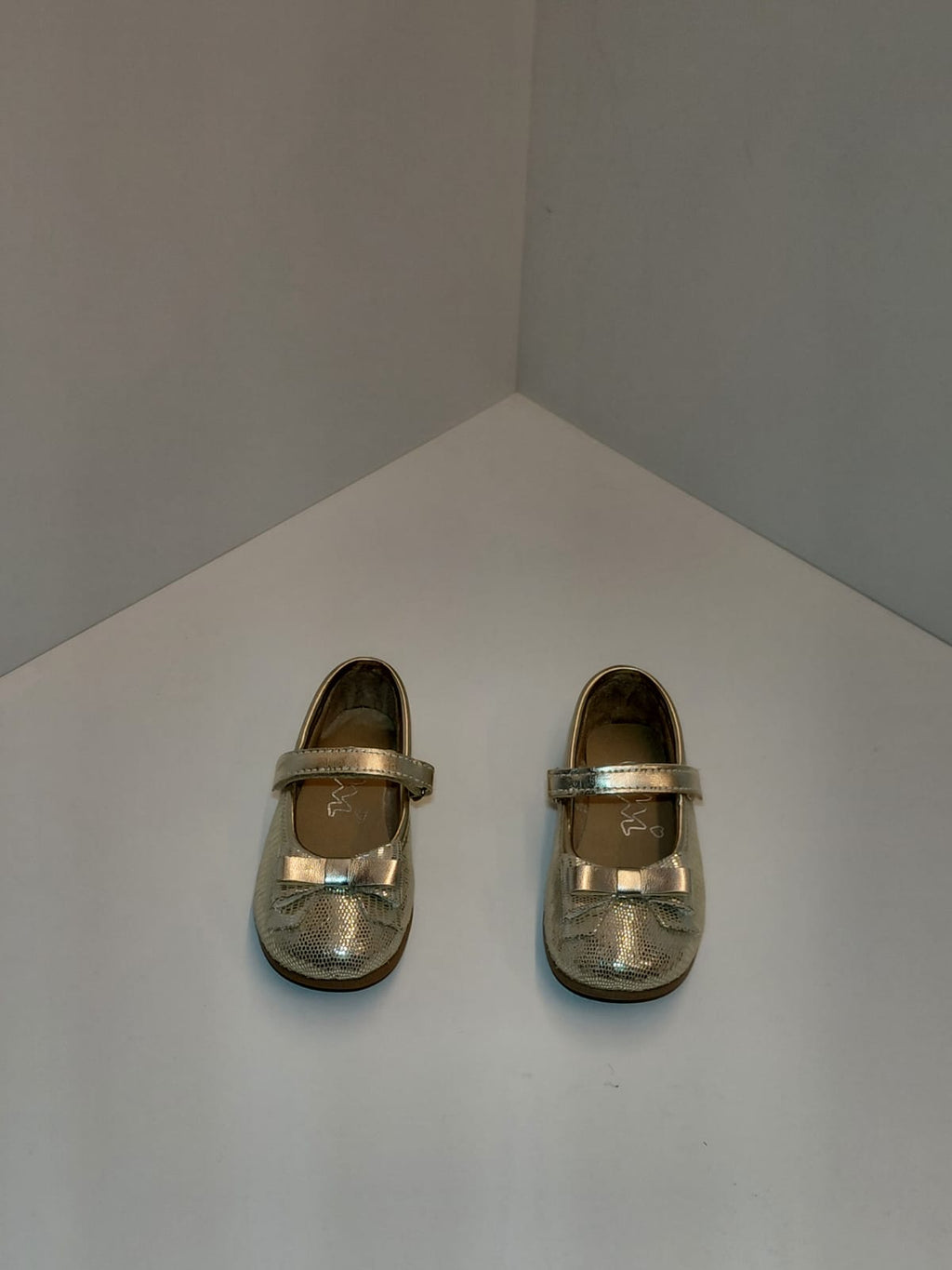 Girls Metallic Mary Jane Flats with Bow