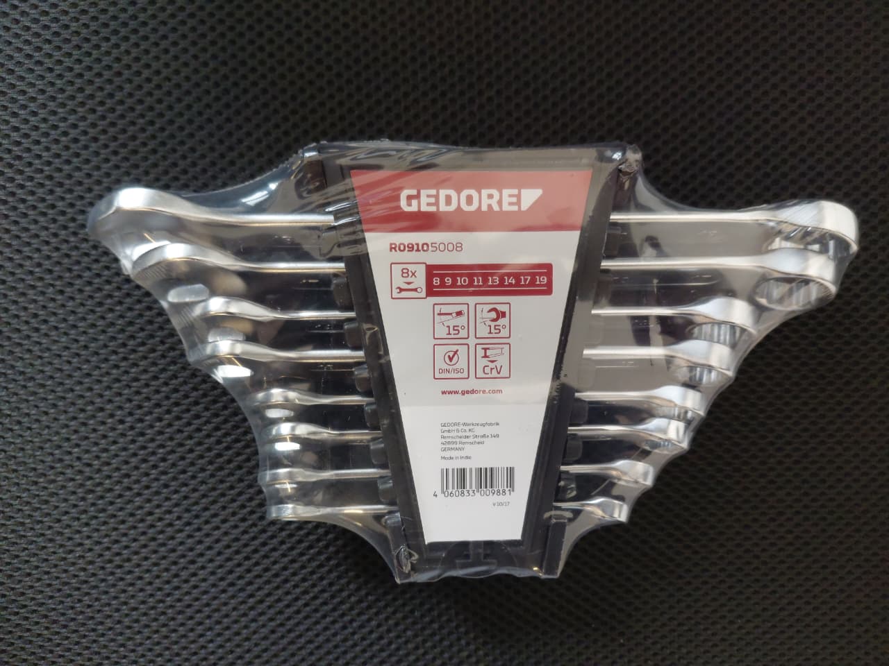 GEDORE R0910 Ratcheting Combination Wrench Set