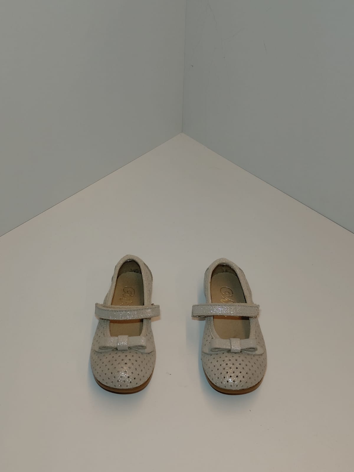 Girls Perforated Mary Jane Flats with Bow