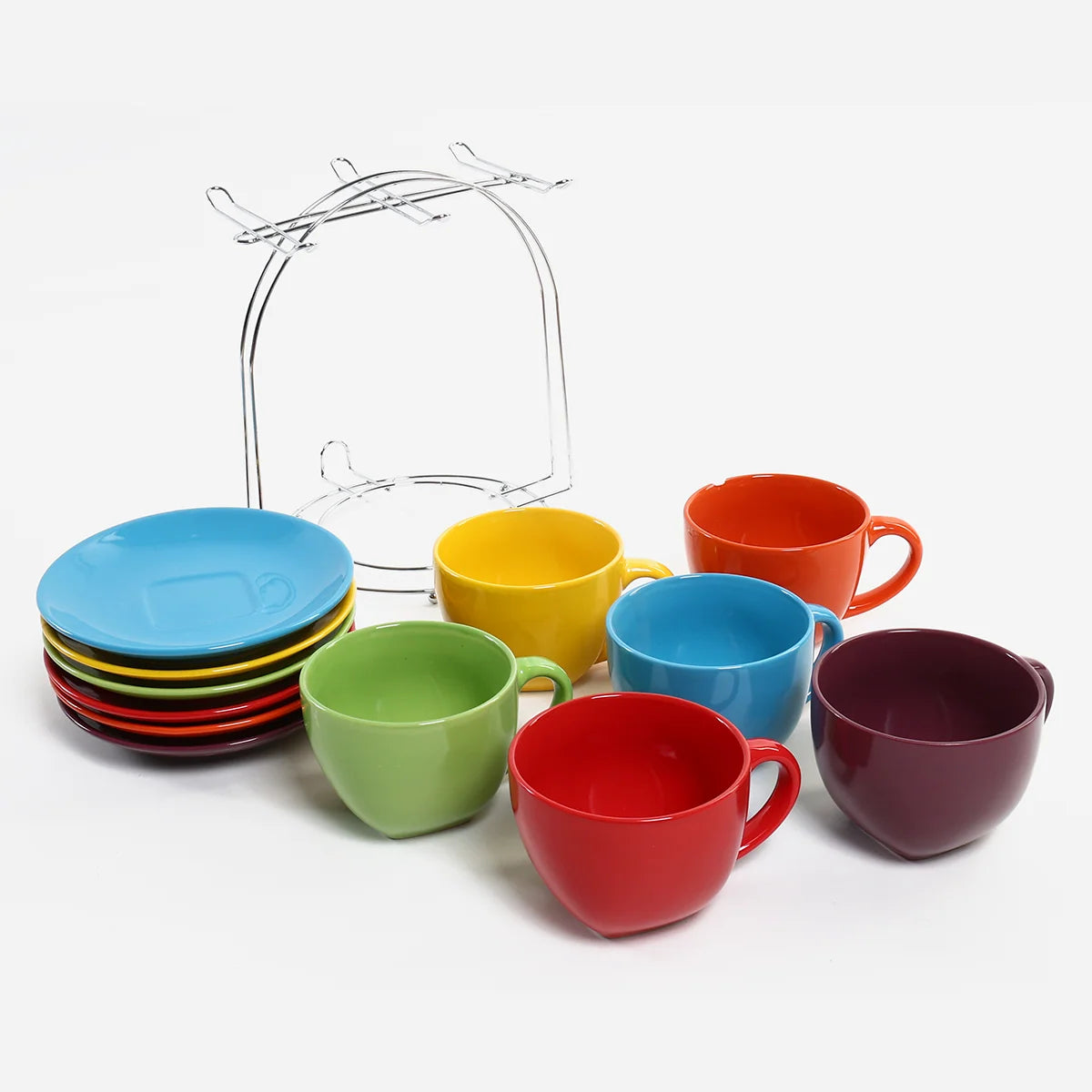 Bestway Cup and Saucer Set – 12 Pieces (Multicolor)