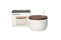 Danny Home Porcelain Sugar Bowl with Wooden Lid