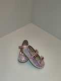 Girls Pink Metallic Mary Jane Flats with Bow