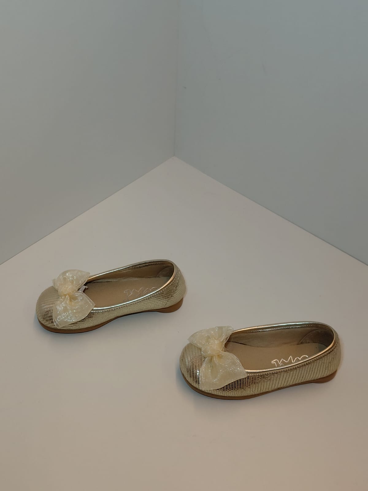 Girls Glitter Ballet Flats with Bow