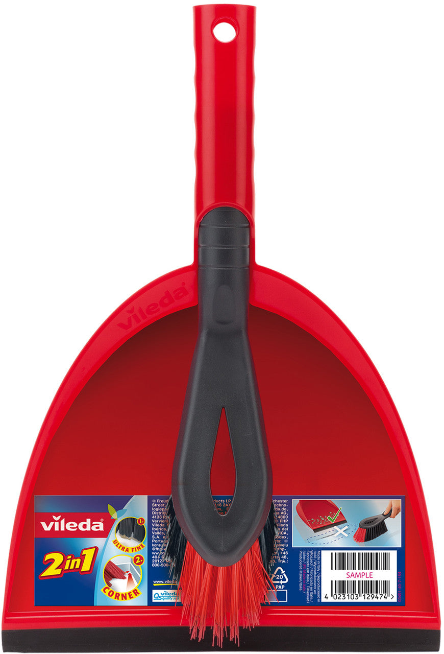 VILEDA Dustpan & Handle Set – 2 in 1