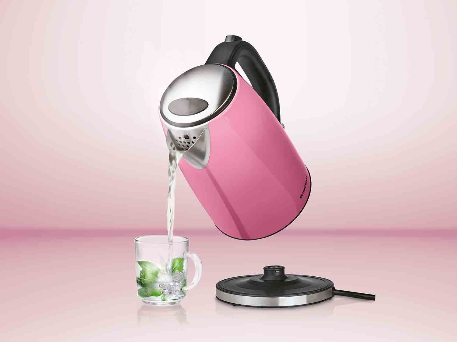 Silver Crest Stainless Steel Kettle – Pink