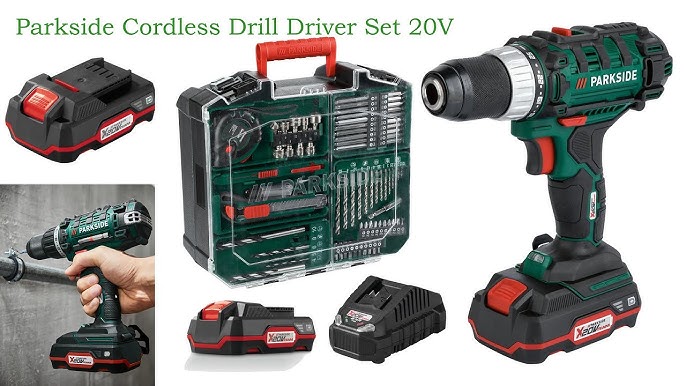 PARKSIDE Cordless Drill Driver Set 20V