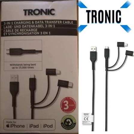 TRONIC 3-in-1 Charging & Data Transfer Cable