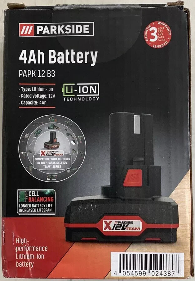 Parkside 4 Ah 12V Battery – PAPK 12 B3