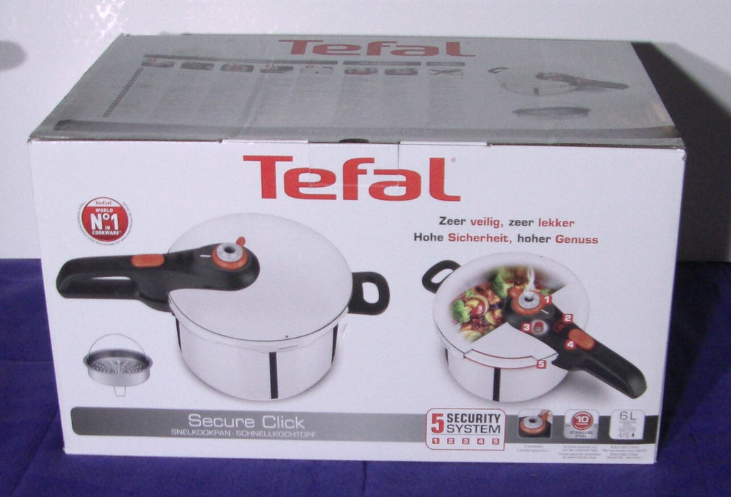 Tefal Secure Click Pressure Cooker – 6 Liters (Stainless Steel)