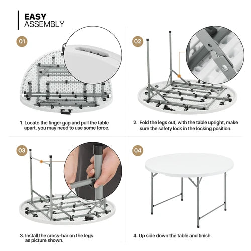 Folding Round Table Ø154 × 74 cm
